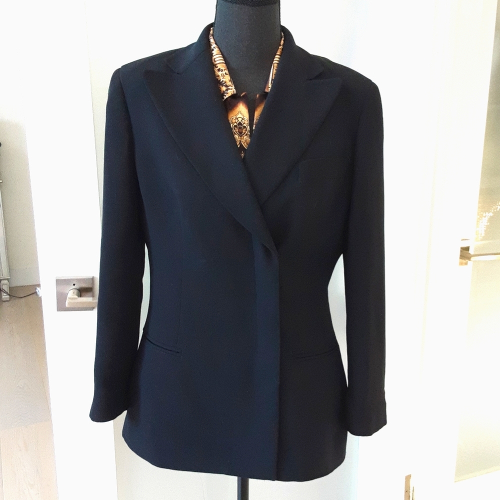 Vintage Giorgio Armani Black Silk Blazer